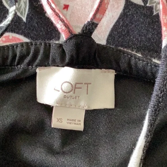 LOFT Black and Pink Sleeveless Sundress - Picture 4 of 5